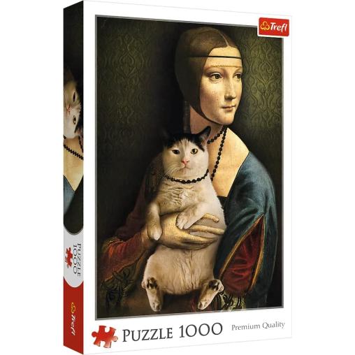 Puzzle Trefl Dama con Gato de 1000 Piezas