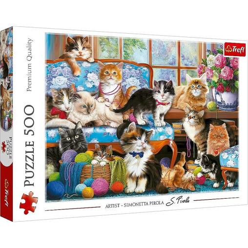 Puzzle Trefl Familia de Gatos de 500 Piezas