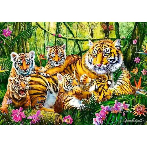 Puzzle Trefl Familia de Tigres de 500 Piezas