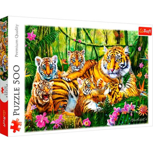 Puzzle Trefl Familia de Tigres de 500 Piezas