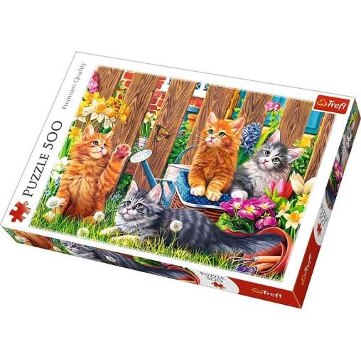 Puzzle Trefl Gatitos en el Jardín de 500 Piezas