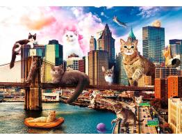 Puzzle Trefl Gatos en Nueva York de 1000 Piezas