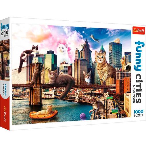 Puzzle Trefl Gatos en Nueva York de 1000 Piezas