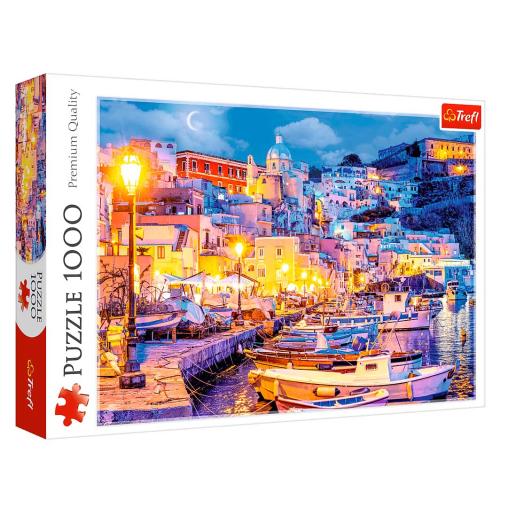 Puzzle Trefl Isla Procida de Noche, Italia de 1000 Piezas