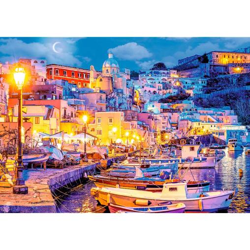 Puzzle Trefl Isla Procida de Noche, Italia de 1000 Piezas