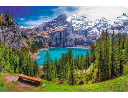 Puzzle Trefl Lago Oeschinen, Alpes Suizos de 1500 Piezas