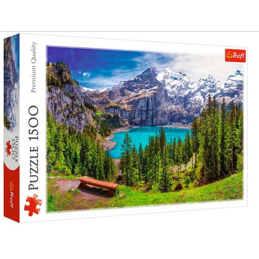 Puzzle Trefl Lago Oeschinen, Alpes Suizos de 1500 Piezas