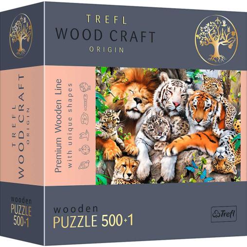 Puzzle Trefl Madera Gatos Salvajes en la Jungla de 500 Piezas