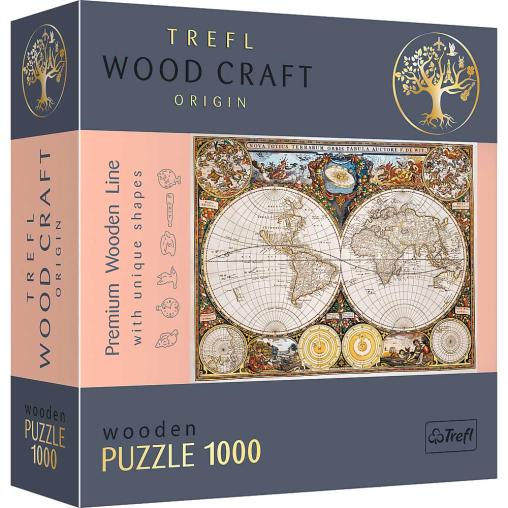 Puzzle Trefl Madera Mapa del Mundo Antiguo de 1000 Piezas