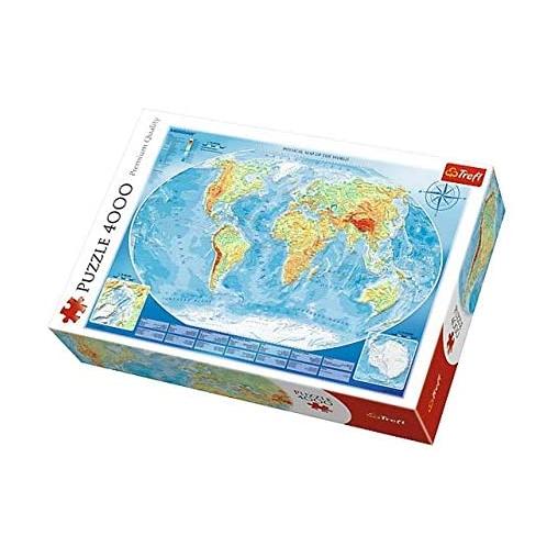 Puzzle Trefl Mapamundi Físico Gigante de 4000 Piezas