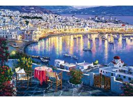 Puzzle Trefl Mikonos al Atardecer, Grecia de 1500 Piezas