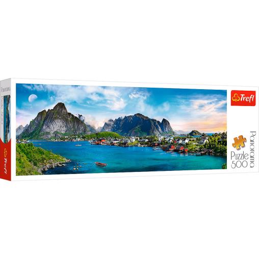 Puzzle Trefl Panorama Archipiélago Lofoten, Noruega de 500 Pzs