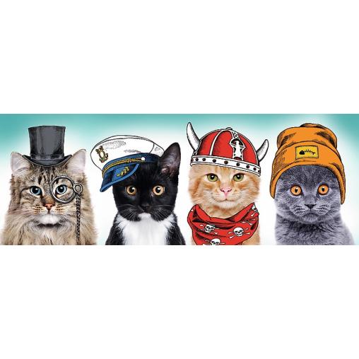 Puzzle Trefl Panorama Gatos Equipo Fluffy de 500 Pzs