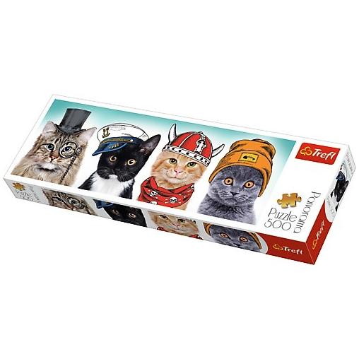 Puzzle Trefl Panorama Gatos Equipo Fluffy de 500 Pzs