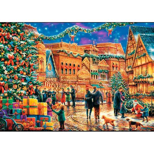 Puzzle Trefl Plaza del Pueblo en Navidad de 1000 Piezas