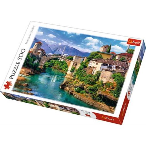 Puzzle Trefl Puente Viejo en Mostar, Bosnia de 500 Pzs