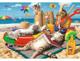 Puzzle Trefl Vacaciones Felinas de 1000 Piezas