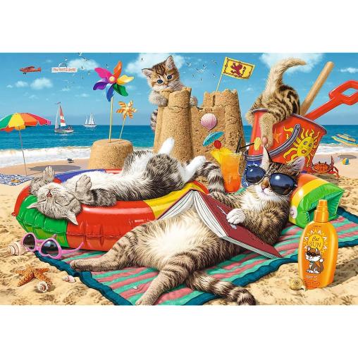 Puzzle Trefl Vacaciones Felinas de 1000 Piezas