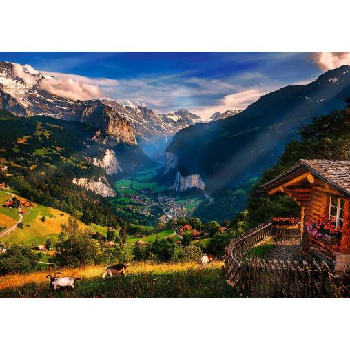 Puzzle Trefl Valle De Lauterbrunnen, Suiza de 1000 Piezas