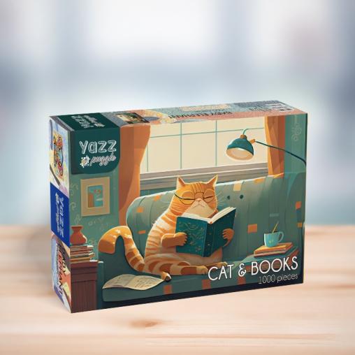 Puzzle Yazz Gato y Libros de 1000 Piezas