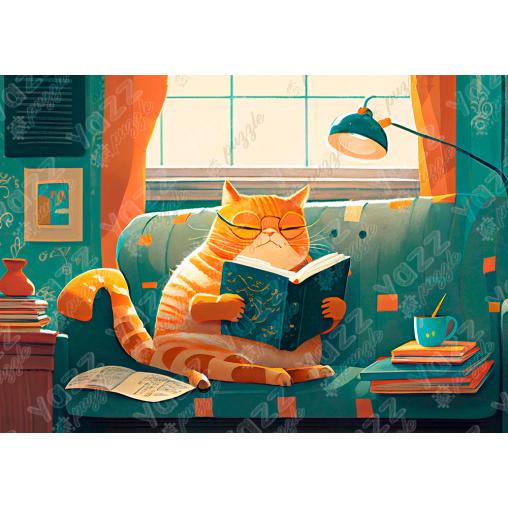 Puzzle Yazz Gato y Libros de 1000 Piezas